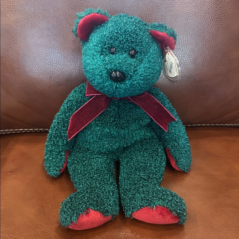 Ty Original Beanie Buddy “2001 Holiday Teddy” Bear Retired Vintage Stuffed Plush